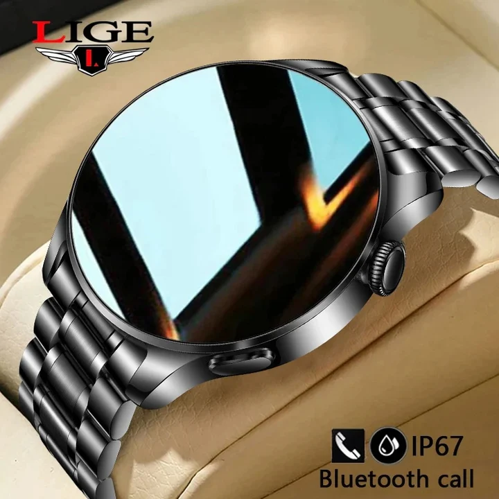 LIGE New Bluetooth Call Smart watch Men Full touch Screen Sports fitness watch Bluetooth is Suitable For Android IOS Smart watch